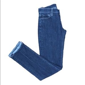 7 For All Mankind Roxanne Skinny Dark Cuffed Jeans